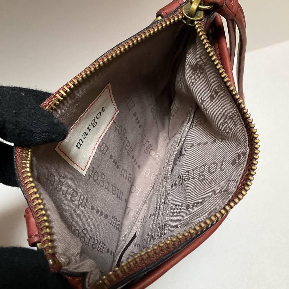 MARGOT New York Small Crossbody BROWN LEATHER Wristlet 3 in 1 Belt Bag Clutch - Picture 8 of 13